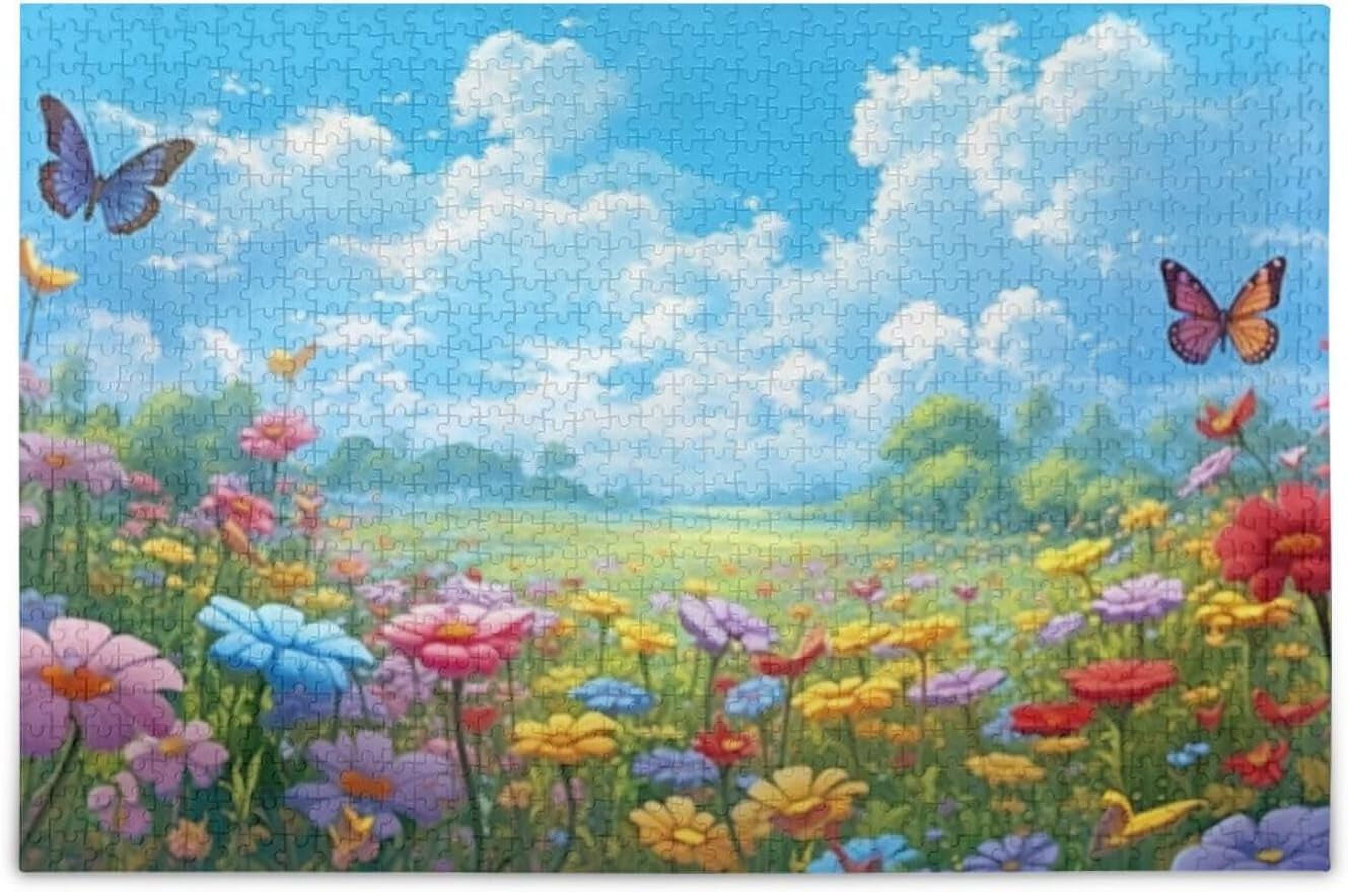 Spring Flowers and Butterflies Jigsaw Puzzle for Adults 500 Pieces Fun ...