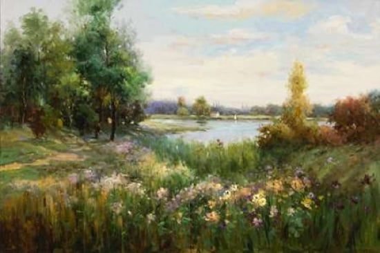 Spring Flowers and Vista Canvas Art - Witmer (12 x 18)
