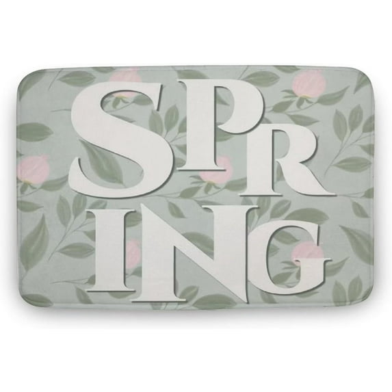Spring Flowery Door Mat Spring Welcome Mat Non-Slip Indoor Outdoor Decorative Doormat for Front Door Kitchen Bedroom Living Room Bathroom Holiday Spring Decor Gift 18x30 Inch