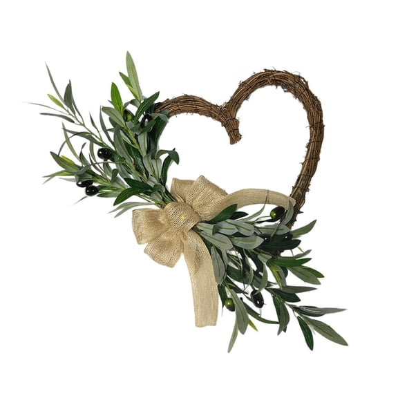 Spring For Spring Summer Decorative Heart Shaped Olive Wreath for Door Wall Display heart wreath 40 CM / 16 inch