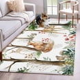 thumbnail image 1 of Spring Forest Animals Area Rug 4'x6', Floral Botanical Trees Washable Non-Slip Rugs, Low Pile Large Carpet for Living Room Bedroom Dining Room Kitchen Office Indoor Mat, 1 of 9