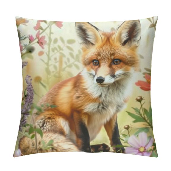 Spring Forest Animals Throw Pillow Covers Rabbit Squirrel Mushroom Floral Decorative Pillows for Sofa Kids Baby Nursey Room Decor Set