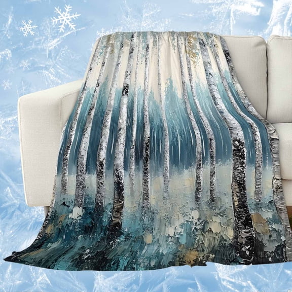 Spring Forest Cooling Blanket, Lightweight Breathable Summer Throw Blanket with Double Sided Cold Effect,Grey Tree Branch Impressionist Style Picnic Beach Blankets Bed Sheet for Hot Sleepers 30"x40"