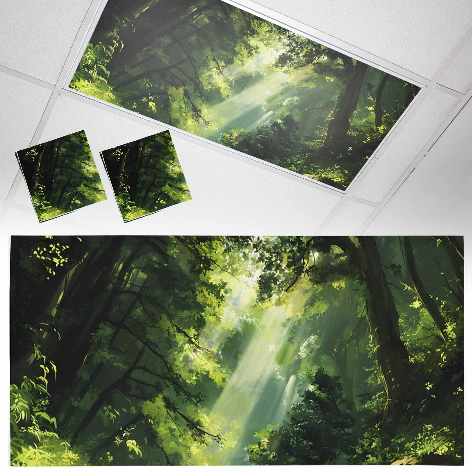 Spring Forest Fluorescent Light Covers Oil Painting Spring Sunlight ...