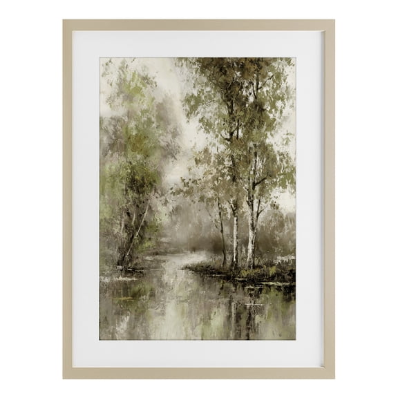 Stupell Industries Spring Forest River Birch Framed Print Under Glass, design by T.C. Chiu, 23 x 17