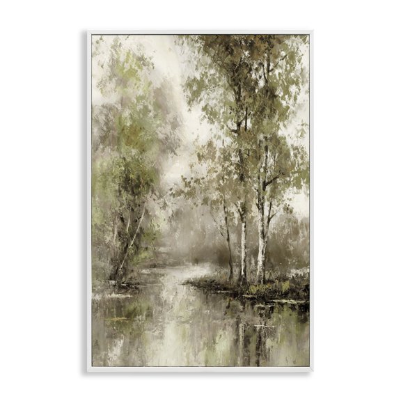 Stupell Industries Spring Forest River White Framed Giclee Art, design by T.C. Chiu, 30 x 20