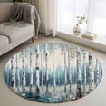 thumbnail image 1 of Spring Forest Round Area Rug 3.3 FT, Non Slip Small Entryway Kitchen Mat, Grey Tree Branch Impressionist Style Washable Soft Circular Rug Non-Shedding Door Mat for Bathroom Playroom Kids Room, 1 of 9