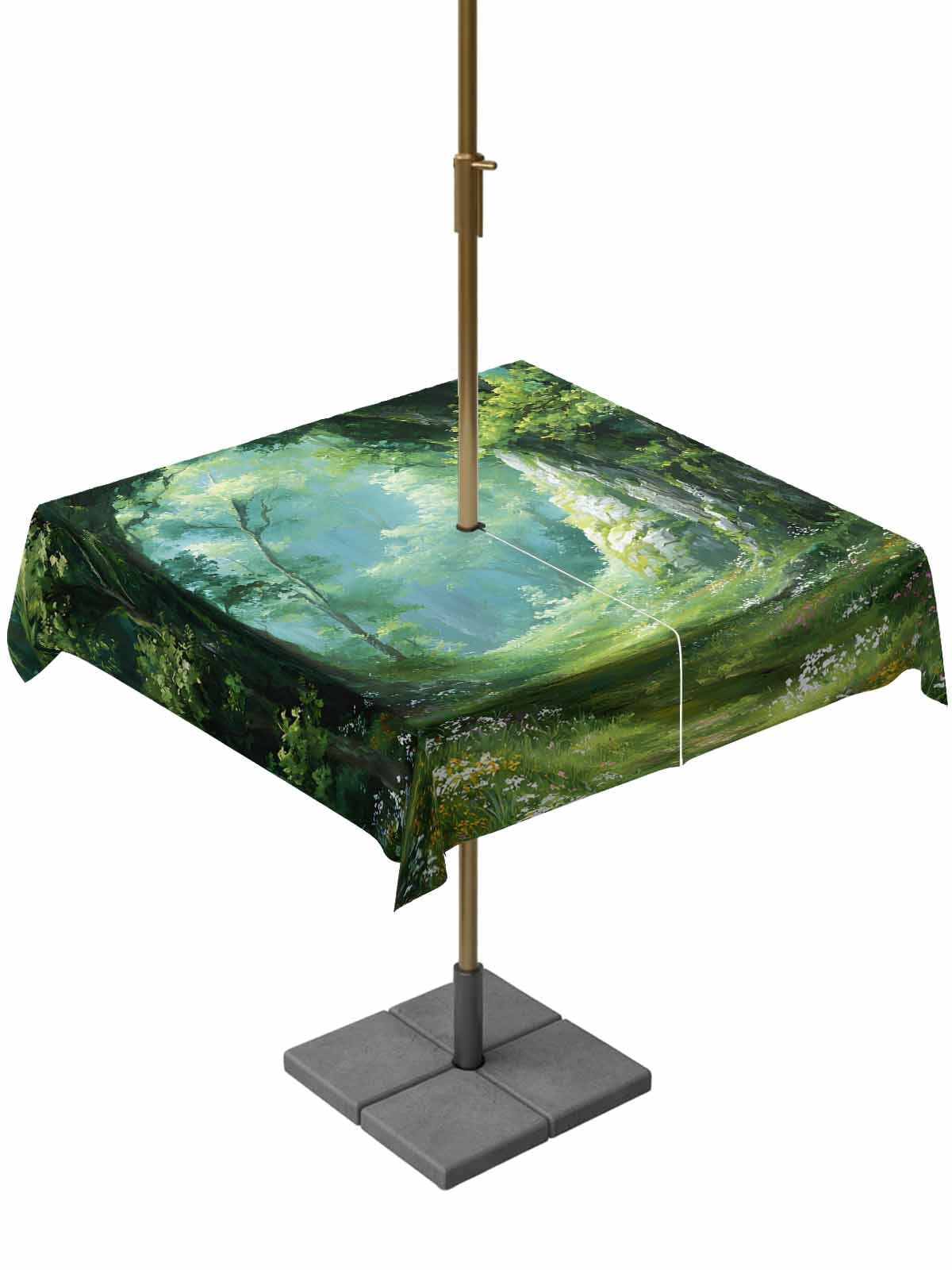 Spring Forest Square Spring Forest Square Outdoor Tablecloth with Umbrella Hole Oil Painting ...