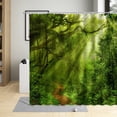 thumbnail image 1 of Spring Forests Green Natural Landscape Shower Curtain Trees Creek Jungle Mountain Waters Bathroom Bathtub Decoration Cloth Sets, 1 of 6