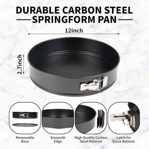 Spring Form Cake Pans 12 Inch Springform Pan Nonstick Round Cheesecake Pan Carbon Steel Large Baking Mold Cake Tin for Christmas Birthday$$Home Decor, Kitchen, & Other