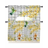 Spring Forsythia Flowers Swag Curtains for Living Room/Bedroom Windows ...