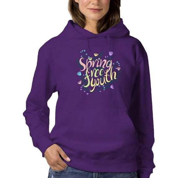 Spring, Free And Youth Hoodie Women -Image by Shutterstock, Female Large