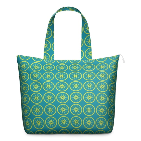 Spring Fresh Lemons Shoulder Bag - Lightweight Zippered Tote for Women & College Students