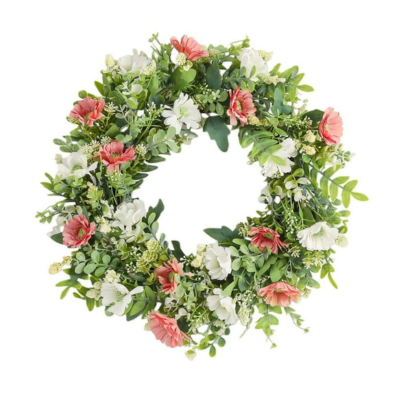 Spring Front Door Wreath with Lifelike Flowers, Foliage, and Elegant Garland for Outdoor Porch Decor, Weddings, Celebrations, and Home Entryway Enhancement