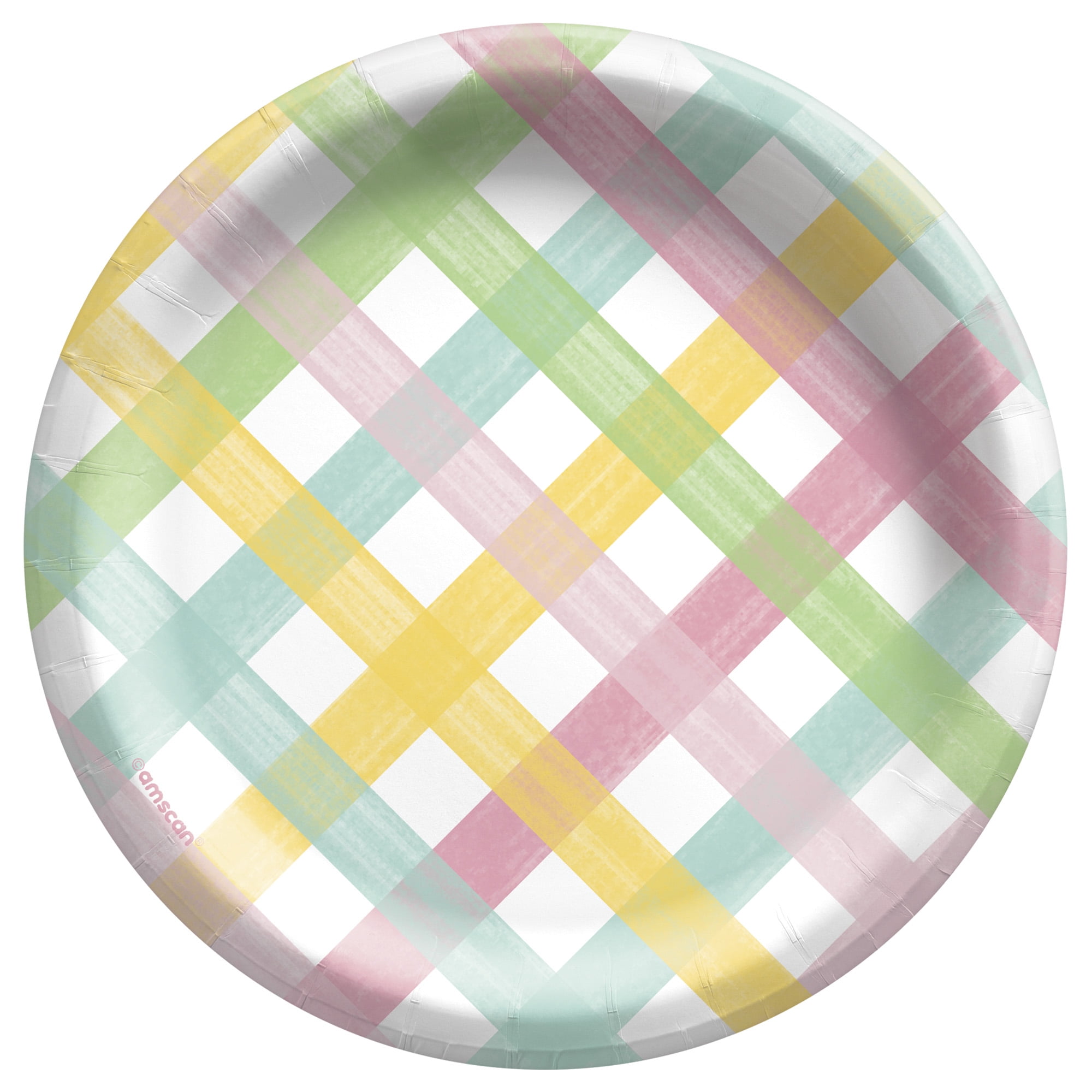 Spring Fun Easter Holiday Pastel Gingham Theme Party 6.75" Paper ...
