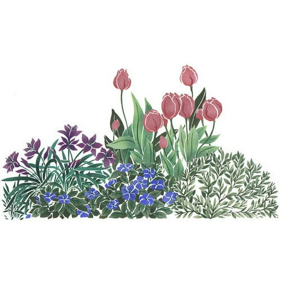 Spring Garden B Wall Stencil - DEE603B by DeeSigns