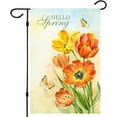 thumbnail image 1 of Spring Garden Flag,Hello Spring Flag Double Sided Welcome Burlap Seasonal House and Bird Spring House Flags 12 x 18 Inch Spring Yard Signs Outdoor Decor for Homes,Gardens,Patio or Lawn, 1 of 6