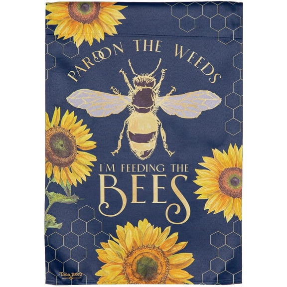 Spring Garden Flags 12x18 double sided | Small Garden Flags For Outside | All Seasons Welcome Flag Front Door Dcor for Home, Yard, Garden (Sunflower Bee)