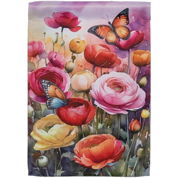 Spring Garden Flags 12x18 double sided | Small Garden Flags For Outside | All Seasons Welcome Flag Front Door Dcor for Home, Yard, Garden (Sunset Garden)