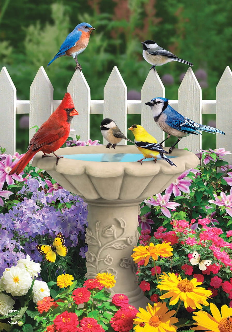 Spring Garden Friends Multi-Color Polyester Outdoor House Flag 28" x 40"