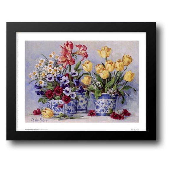Spring Garden In Blue II 12x10 Framed Art Print by Mock, Barbara