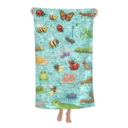 Spring Garden Insects Bath Towel Soft and Highly Absorbent for Adults