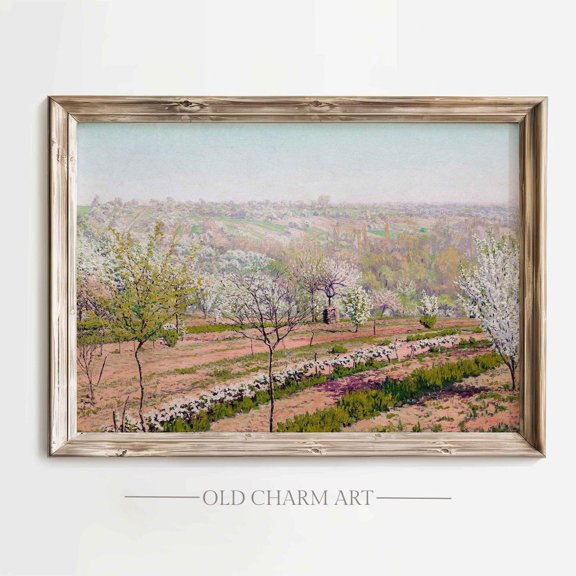 Spring Garden Landscape Poster: Cottagecore Wall Art, Unframed Poster Size 8x12