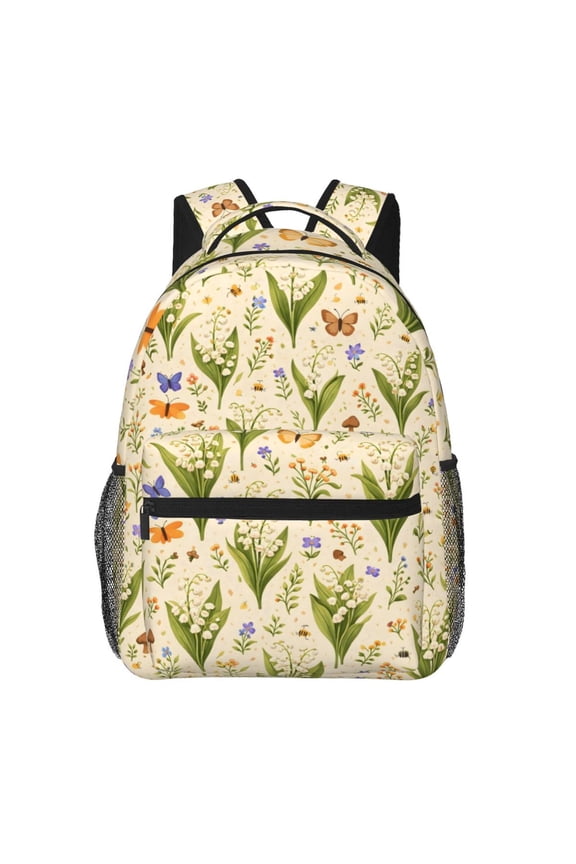 Spring Garden Lily Botanical Backpack Lightweight Rucksack Travel Bag for Men and Women
