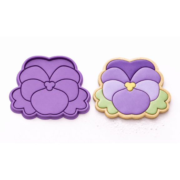 Spring Garden Pansy Cutter Cookie Cutter & Stamp