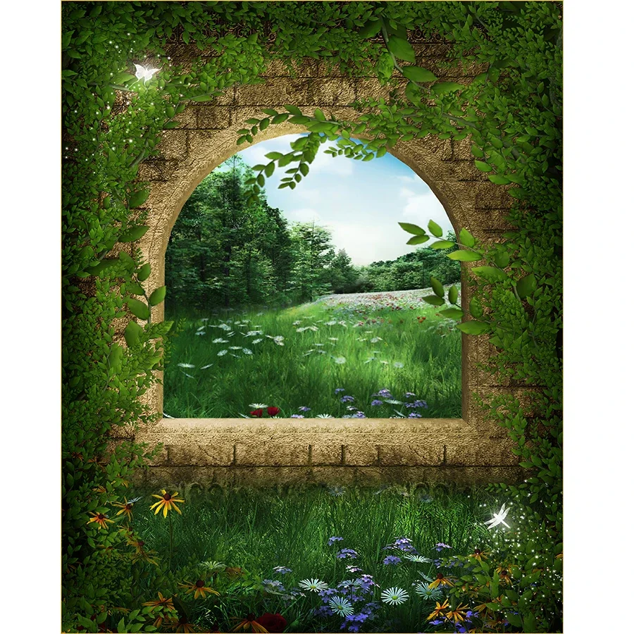Spring Garden Photography Background Village Vine Grassland Trees