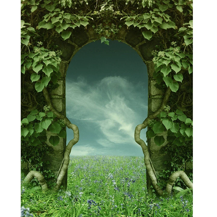 Trees Service Backdrop Spring Garden Photography Background Village Vine Grassland Trees ...