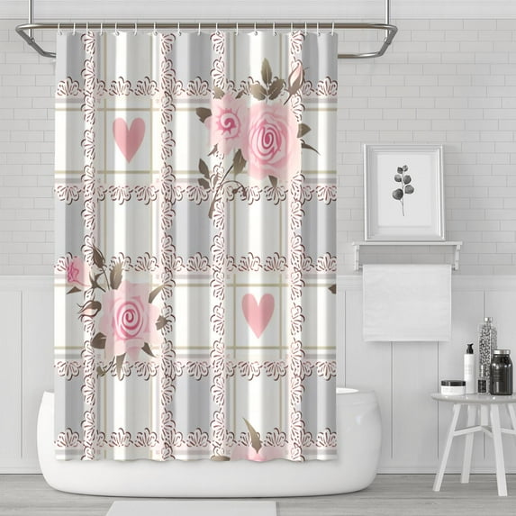 Spring Garden Shower Curtain - Fresh Seasonal Flowers and Butterflies, 72x72 Inches