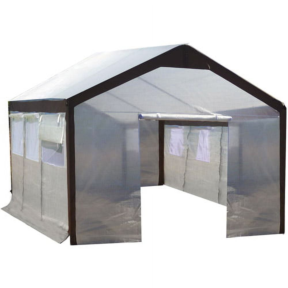 Large Green Portable Greenhouse with Roll-Up Windows