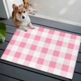 thumbnail image 1 of Spring Geometric Front Door Rugs 2x3 ft Pink Plaid Small Rug for Entryway Non Slip Washable Bathroom Door Mat Absorbent Floor Mat for Indoor Entrance, 1 of 9