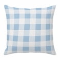 thumbnail image 1 of Spring Geometric Throw Pillow Cover Blue Plaid Cotton Linen Cushion Cover Throw Pillow Case with Invisible Zipper for Couch Sofa Bed Chair Car 20x20 Inch, 1 of 9