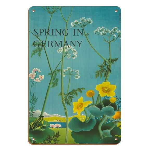 Spring in Germany - Deutsche Zentrale für Fremdenverkehr (German National Tourism) - Vintage Travel Poster by Sigrid and Hans Lämmle c.1950s - 8 x 12 inch Vintage Wood Art Sign