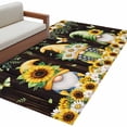 thumbnail image 1 of Spring Gnomes Area Rugs Collection 4'x6', Farmhouse Botanical Sunflowers Wooden Grain Non Slip Indoor Rectangle Throw Runner Rug Floor Mat Carpet for Living Room Dining Table Bedroom Nursery, 1 of 9