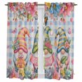 thumbnail image 1 of Spring Gnomes Kitchen Curtains 63 Inch Length, Farmhhouse Floral Botanical Blue Plaid Tiers Curtains for Living Room Berdoom Bathroom, Light Filtering Drapes Window Treatment 2 Panels 42"Wx63"L, 1 of 8