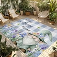 thumbnail image 1 of Spring Gnomes Outdoor Rug 6x9 Ft - Reversible Patio Rug Outdoor Camping Rugs, Botanical Flowers Purple Buffalo Plaid Washable Indoor Outdoor Area Rugs, Non-Slip Outdoor Carpet Runner for Deck/Porch, 1 of 8