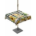 thumbnail image 1 of Spring Gnomes Outdoor Tablecloth - 54x54 Inch Square Dining Table Cover, Botanical Budding Sunflowers Buffalo Plaid Waterproof Outdoor Table Cloth with Umbrella Hole & Zipper for Picnic/Patio/Party, 1 of 7