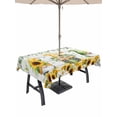 thumbnail image 1 of Spring Gnomes Outdoor Tablecloth - 60x84 Inch Rectangle Dining Table Cover, Botanical Yellow Flowers Leaves Wooden Plank Waterproof Outdoor Table Cloth with Umbrella Hole & Zipper for Picnic/Patio, 1 of 7