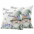 thumbnail image 1 of Spring Gnomes Outdoor Waterproof Pillow Covers, Watercolor Botanical Floral Buffalo Plaid Decorative Square Throw Pillowcase Sofa Cushion Sham for Patio/Couch/Chair, 18"x18" 2 Pack, 1 of 8
