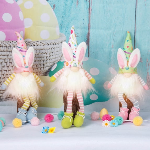 Spring Gnomes Plush Doll with Light, Easter Gnomes Decorations for Home