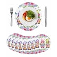 thumbnail image 1 of Spring Gnomes Round 13 Inch Placemats Set of 8, Botanical Rose Flower Leaves Butterfly HeatResistant Non Slip Place Mats for Dining Table, Wipeable Braided Kitchen Table Mats for Housewarming, 1 of 9