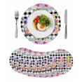 thumbnail image 1 of Spring Gnomes Round 15 Inch Placemats Set of 8, Botanical Rose Leaves Black Buffalo Plaid HeatResistant Non Slip Place Mats for Dining Table, Wipeable Braided Kitchen Table Mats for Housewarming, 1 of 9