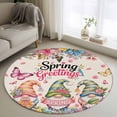thumbnail image 1 of Spring Gnomes Round Area Rug 4Ft Washable Circle Rugs for Bedroom Dining Room, Farmhhouse Floral Botanical Rustic Non-Slip Carpet Floor Mats Indoor Outdoor Carpet Runner Aesthetic Home Decor, 1 of 8