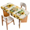 thumbnail image 1 of Spring Gnomes Table Cloths for 4 Foot Rectangle Tables, Retro Botanical Flowers Leaves Butterfly Patio Waterproof Elastic Fitted Tablecloths, Washable Rectangular Table Cover for Camping, 1 of 8