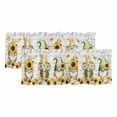 thumbnail image 1 of Spring Gnomes Valances for Windows, Decorative Rod Pocket Window Valance Curtains, Botanical Yellow Flowers Leaves Wooden Plank Short Curtain Drapes for Kitchen/Living Room, 2 Panels, 60" W x 18" L, 1 of 8