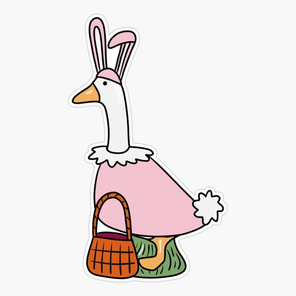 Spring Goose Bunny Bird Sticker