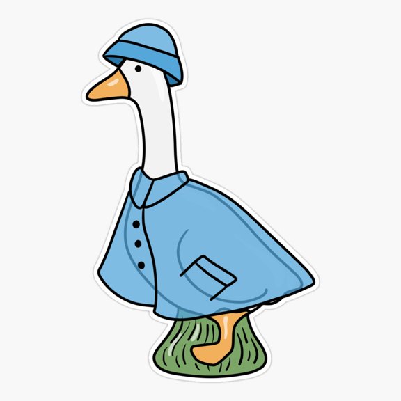 Spring Goose Raincoat Bird Sticker